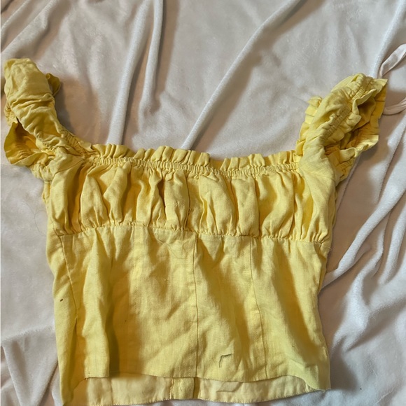 Princess Polly Yellow Elouise Crop Top US size 2 - Picture 4 of 5